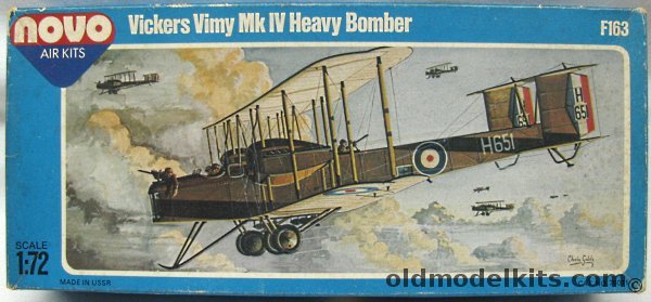Novo 1/72 Vickers Vimy Mk IV Heavy Bomber - No. 70 Squadron Egypt 1921 / RAE 1919-1922 Research Aircraft Used For Experiments Including Automatic Landing Systems - (ex Frog), F163 plastic model kit
